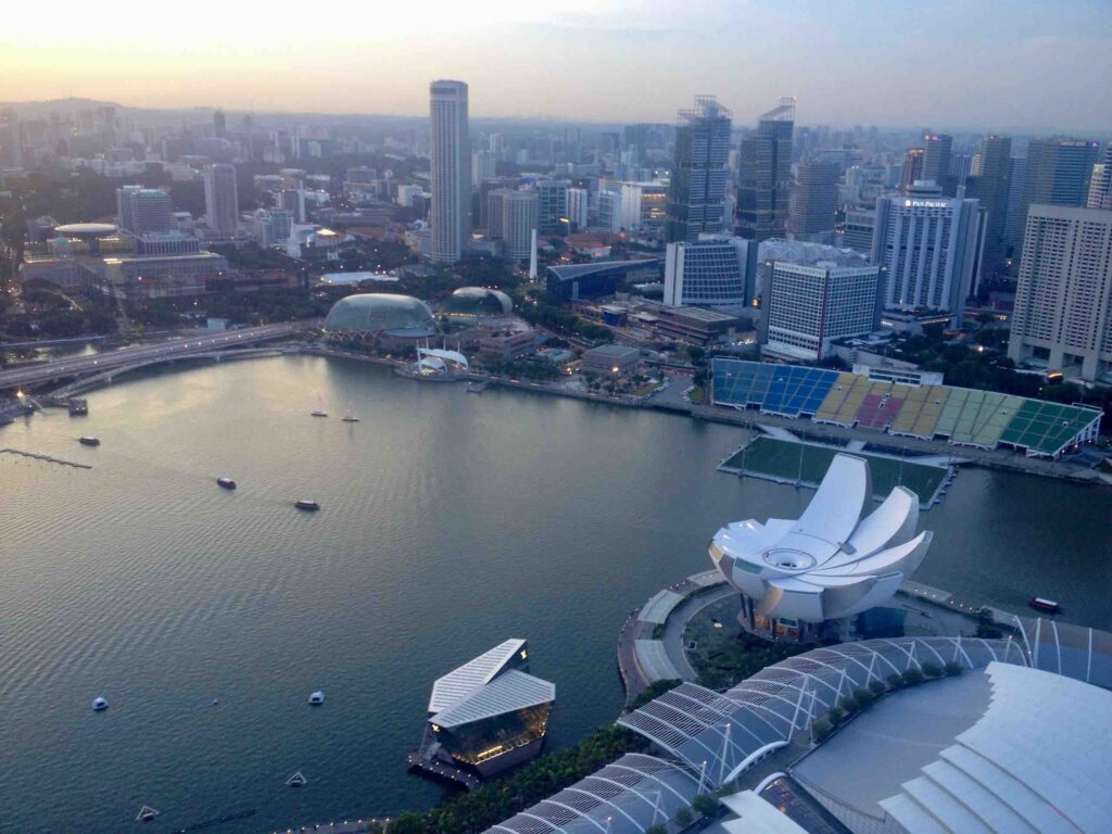 Singapour vue depuis Marina Bay sands